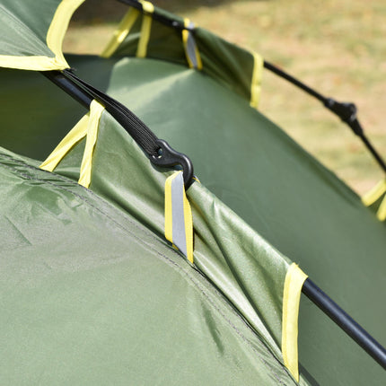 3 Person Pop Up Waterproof Camping Tent Festival Shelter - Dark Green