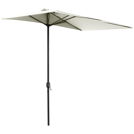 2.3m Semi Round Balcony Parasol with Crank Handle - Beige