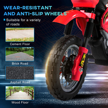 6V Kids Electric Motorbike Ride-On Motorcycle Scooter for Children 3-6 Years - Red