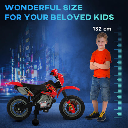 6V Kids Electric Motorbike Ride-On Motorcycle Scooter for Children 3-6 Years - Red