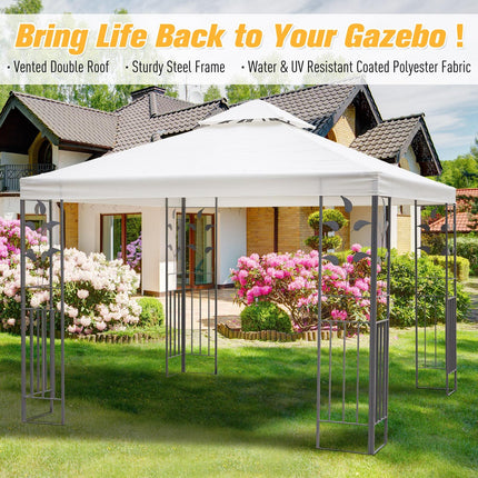 3x3m Outdoor Garden Gazebo with Vented Two-Tier Roof - Cream