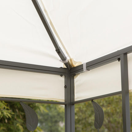 3x3m Outdoor Garden Gazebo with Vented Two-Tier Roof - Cream
