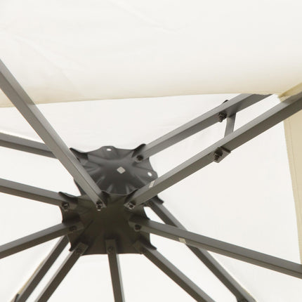 3x3m Outdoor Garden Gazebo with Vented Two-Tier Roof - Cream