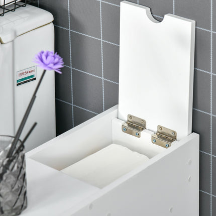Slimline Bathroom Storage Unit with Drawers and Organiser Cabinet - White