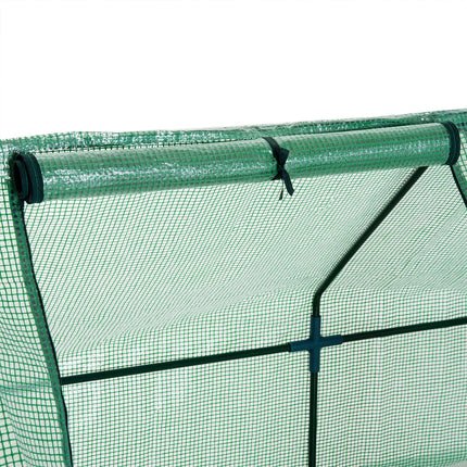 Steel Frame Poly Tunnel Greenhouse 270x90x90cm with Powder Coated Frame - Green