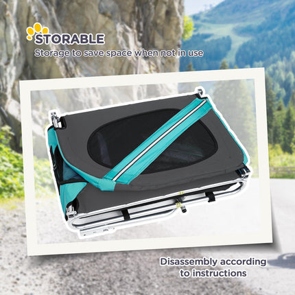 Dog Bike Trailer Folding Pet Carrier with Suspension Steel Frame Jogger Stroller - Green & Grey