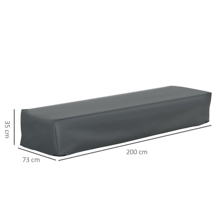 Rectangular Garden Furniture Cover 200x73x35cm Water & UV Resistant Oxford Fabric - Grey