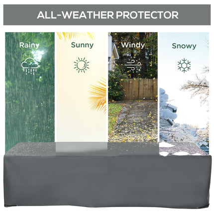 Rectangular Garden Furniture Cover 200x73x35cm Water & UV Resistant Oxford Fabric - Grey