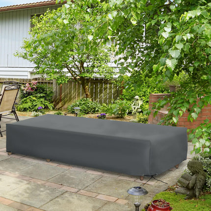 Rectangular Garden Furniture Cover 200x73x35cm Water & UV Resistant Oxford Fabric - Grey