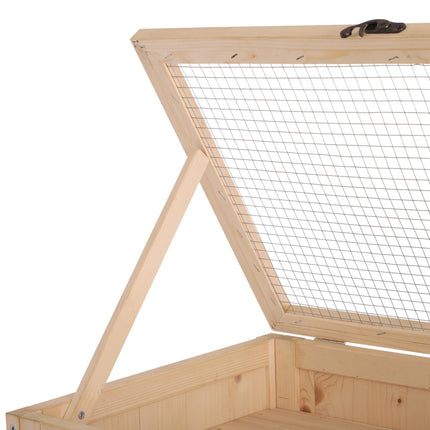 4-Layer Wooden Hamster Cage with Storage Shelf for Small Rodents - Natural Wood