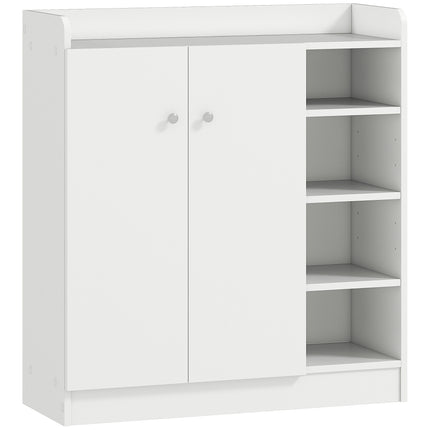 Shoe Storage Cabinet with 2 Doors and Adjustable 4 Shelves for Hallway - White