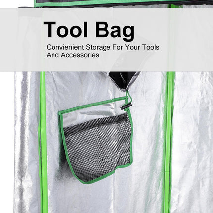 Hydroponic Indoor Plant Grow Tent Canopy 120x60x150cm 600D Oxford Reflective Mylar - Green