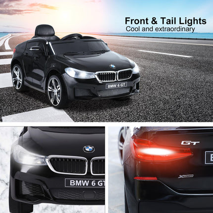 Kids 6V Electric Ride On Licensed BMW 6GT Car with Remote - Black