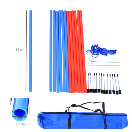 Pet Agility Training Run and Jump Set - Blue & Red