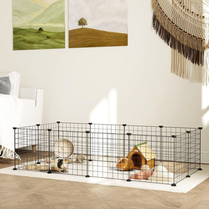 Modular Metal Wire Pet Playpen 106x73x36cm - Black