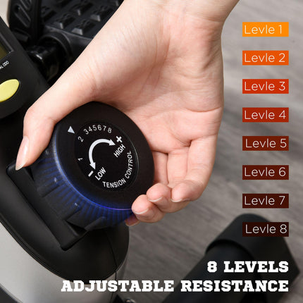 Mini Magnetic Exercise Bike with 8-Level Resistance and LCD Display - Black