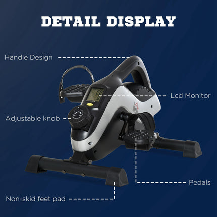 Mini Magnetic Exercise Bike with 8-Level Resistance and LCD Display - Black