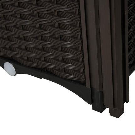 Set of 4 Self-Watering Raised Garden Bed Planters with Rattan-Effect - Brown