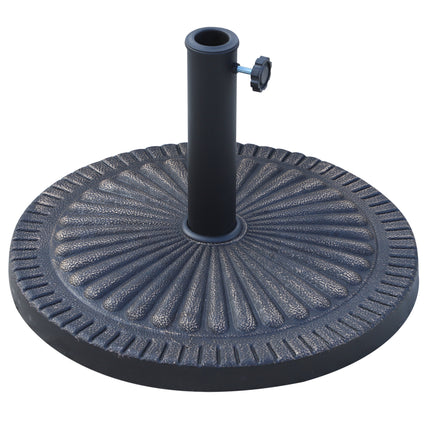 14kg Round Resin Garden Parasol Base for 38mm & 48mm Umbrella Poles - Bronze Tone