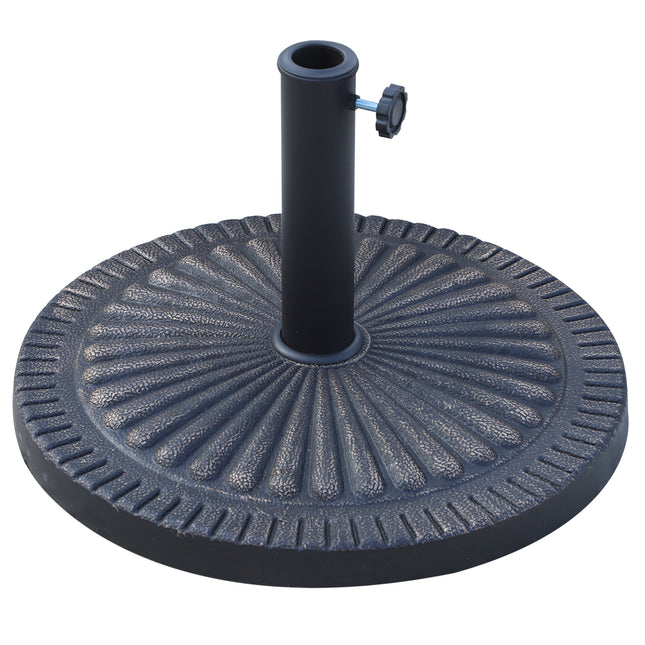 14kg Round Resin Garden Parasol Base for 38mm & 48mm Umbrella Poles - Bronze Tone