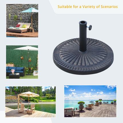 14kg Round Resin Garden Parasol Base for 38mm & 48mm Umbrella Poles - Bronze Tone