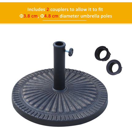 14kg Round Resin Garden Parasol Base for 38mm & 48mm Umbrella Poles - Bronze Tone