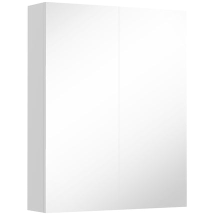 Wall Mounted Bathroom Mirror Cabinet with Adjustable Shelves - White