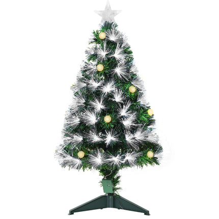 3ft Pre-Lit Christmas Tree with 90 LED Lights and Star Topper Tri-Base - White