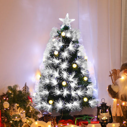 3ft Pre-Lit Christmas Tree with 90 LED Lights and Star Topper Tri-Base - White