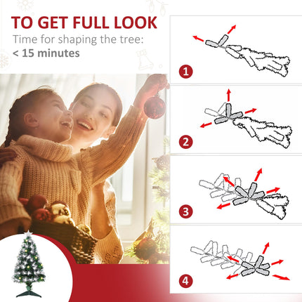 3ft Pre-Lit Christmas Tree with 90 LED Lights and Star Topper Tri-Base - White