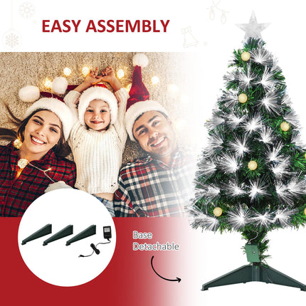 3ft Pre-Lit Christmas Tree with 90 LED Lights and Star Topper Tri-Base - White