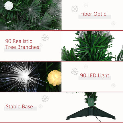 3ft Pre-Lit Christmas Tree with 90 LED Lights and Star Topper Tri-Base - White