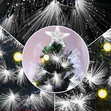 3ft Pre-Lit Christmas Tree with 90 LED Lights and Star Topper Tri-Base - White