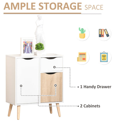 Floor Cabinet Storage Sideboard with Drawer for Bedroom, Living Room, Entryway - Natural