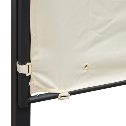 3 Metre Metal Pergola with Extendable Canopy - Cream White