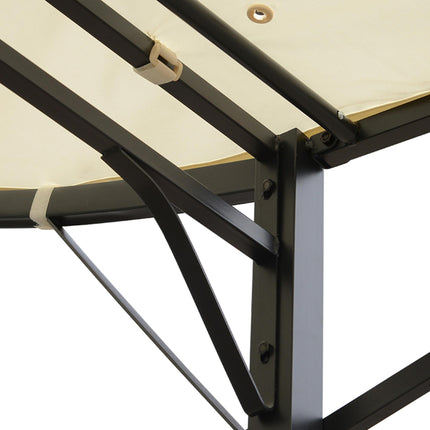3 Metre Metal Pergola with Extendable Canopy - Cream White