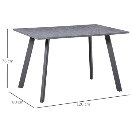 Dining Table with Metal Legs and Spacious Top for Kitchen, Dining Room, Living Room - Dark Grey