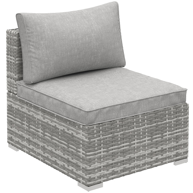 Outdoor Garden Furniture Rattan Single Middle Sofa with Cushions for Backyard Po