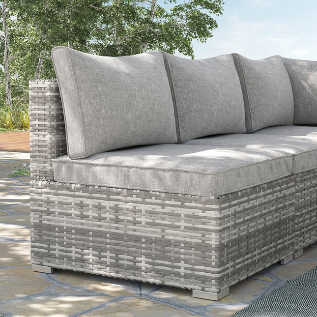 Outdoor Garden Furniture Rattan Single Middle Sofa with Cushions for Backyard Po