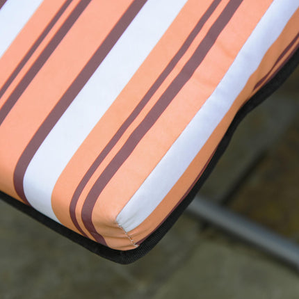Set of 2 Foldable Adjustable Garden Sun Lounger with Cushioned Seat - Orange and White