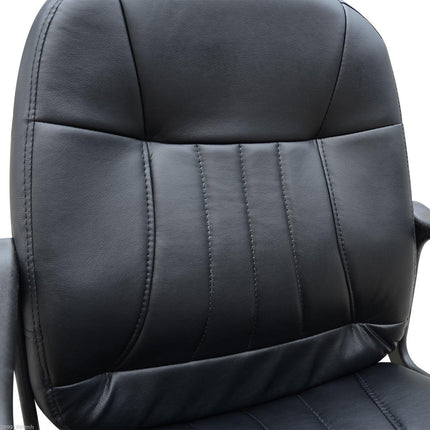 Swivel Executive PU Leather Office and Gaming Chair with Armrests - Black