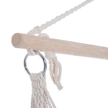 Outdoor Hanging Rope Chair with Soft Padded Seat & Backrest, Garden Hammock Chai
