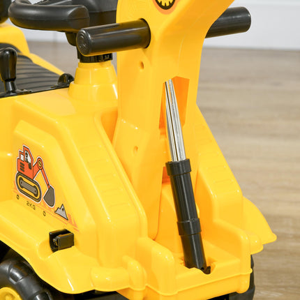 2 in 1 Kids Ride On Tractor Pull Cart with Bucket, Under Seat Storage, Horn, Hig