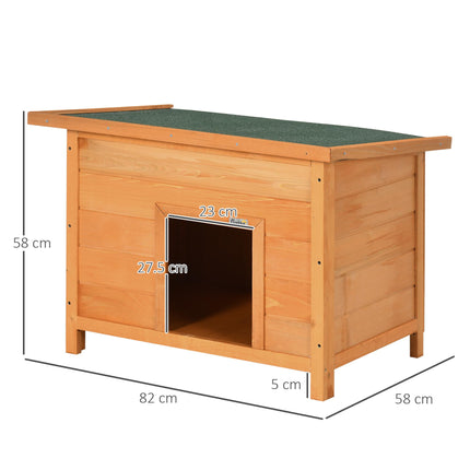 82cm Elevated Wooden Dog Kennel Outdoor Waterproof Pet House - Vintage Yellow