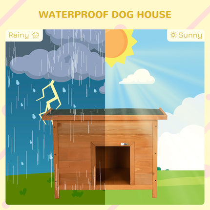 82cm Elevated Wooden Dog Kennel Outdoor Waterproof Pet House - Vintage Yellow