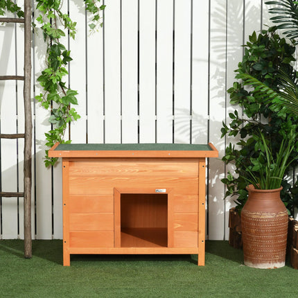 82cm Elevated Wooden Dog Kennel Outdoor Waterproof Pet House - Vintage Yellow