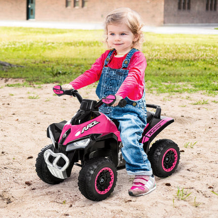 4 Wheel Ride On Toy for Toddlers 18-36 Months Foot-to-Floor Sliding Car Motorcycle Walker - Pink