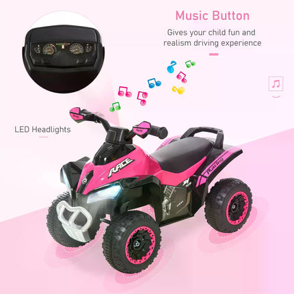 4 Wheel Ride On Toy for Toddlers 18-36 Months Foot-to-Floor Sliding Car Motorcycle Walker - Pink