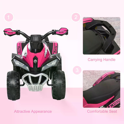 4 Wheel Ride On Toy for Toddlers 18-36 Months Foot-to-Floor Sliding Car Motorcycle Walker - Pink