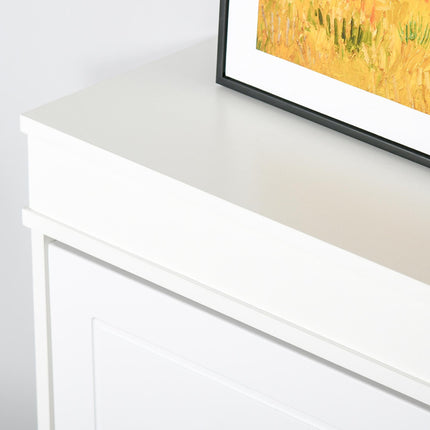 Shoe Cabinet with 4 Flip Drawers Wood Tipping Bucket Narrow Storage Cupboard wit